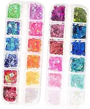 minkissy Manicure Ornaments 2 Pack Butterfly Nail Glitters Easy to Apply Nail Sequins Set