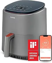 [COSORI] Air Fryer Lite 3.8L, 75-230℃, Amazon Exclusive, 7 Cooking Functions, Smart Control, 1500W, 1-3 Portions, Free with 110+ Online Recipes Cookbook, Dishwasher Safe, Grey