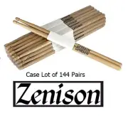 Zenison 144 Pairs DRUMSTICKS 2B Heavy Hard Rock MAPLE Wood Tips 288 Drum Sticks