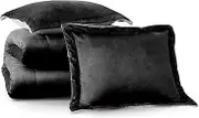 Cathay Home King Comforter Set: Ultra Soft and Plush Reversible Micromink and Sherpa 3-Piece Bedding Set, Black, King (102" x 90")