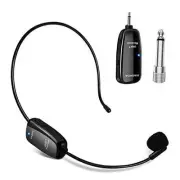 UHF12 Wireless Microphone Headset, 160ft Range, Dual Micro USB UHF-12