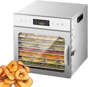 Multifunctional Smart Fruit Dryer, Electric Food Dehydrator, Stainless Steel Meat Dehydrator with 35-90°C Adjustable Thermostat, 24 Hours Timer, for Jerky, Meat, Fruit, Beef, Vegetables Snacks 8Tiers