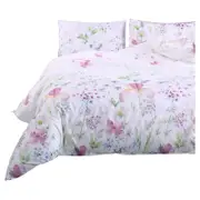 Quilt Covers 3Pcs Queen Bed Quilt Cover Set One Two Pillowcases White Purple Floral