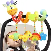 Giraffe Car Seat Toy - Stuffed Giraffe Baby Stroller Toys with Squeaker,Interactive Game for Sensory Exploration and Engagement