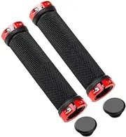 Red Double Locking Handlebar Grips for Mountain Bike Cycle Bicycle MTB BMX