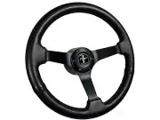 1994-2004 Ford Mustang SN95 6-Bolt Black Leather Steering Wheel Kit, Tri-Bar (for: Ford)