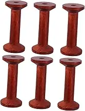 Anneome Wooden Embroidery Spool Holder 6pcs Thread Storage Organizer for Sewing