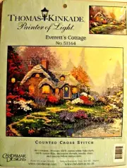 Counted Cross Stitch Kit Candamar Designs Thomas Kinkade Everett's Cottage 51164