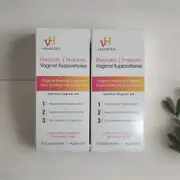 Lot of 2, VH Essentials Prebiotic Vaginal Suppositories, 15 ct, exp 12/2026