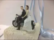 Wedding Cake Topper Motorbike with Bride and Groom