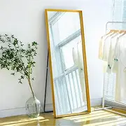 Solid Wood Full Length Mirror - 150x40cm Dual-Purpose Wall/Freestanding Design, Shatterproof 4.3mm Glass for Bedroom, Hallway & Boutique Styling, Modern Nordic Frame with Anti-Tip Safety​