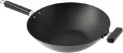 Professional Series 14-Inch Carbon Steel Excalibur Nonstick Wok with Phenolic Ha