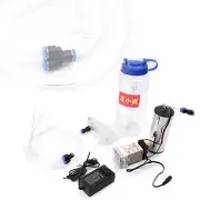 2L Milker Electric Sheep Goat Milking Machine Vacuum Pump Bucket - Steel 12V