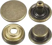 uxcell 60 Sets Press-Stud Cap Buttons 12.5mm Metal Snap Fastener Alloy Sew-on Snap Buttons for Bag Leathers Marine Boat Canvas, Bronze