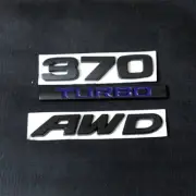 1 Set 370 TURBO AWD Matte Black Blue Metal Sticker Badge Decal Emblem SUV Luxury (for: Peugeot)