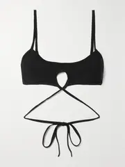 [Christopher Esber] Christopher Esber - Cutout Tie-back Bikini Top - Black - UK 8 UK 8 Black