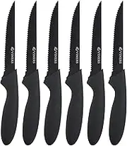 Viners 0305.191 Everyday Steak Knives Set of 6, Soft Touch Handles, Stainless Steel