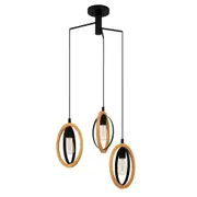 Basildon Cluster Pendant Light 3Lt in Black and Brown