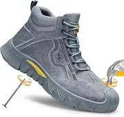 [GUSAYEX] Steel Toe Shoes for Men Indestructible Safety Shoes Lightweight Work Shoes for Men Non Slip Steel Toe Sneakers Comfortable Industry Construction Steel Toe Work Shoes Fashionable Safety Boots