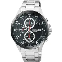 在飛比找momo購物網優惠-【SEIKO 精工】精工GT4三眼計時賽車鋼帶錶-IP黑框(