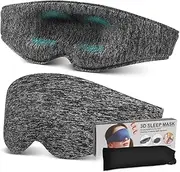 BIUDECO Sleep Eye Mask with Storage Bag Ergonomic Light Blocking Design for Comfortable Sleep Travel Napping Breathable Material for Men Women Grey Color