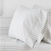 Sky Watercolor Stripe Percale Sheets Set 100%Cotton, King