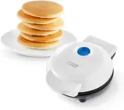 Dash DMS001WH Mini Maker Electric Round Griddle for Individual Pancakes Cooki...