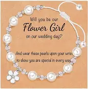 [SKIRIFLA] Flower Girl Proposal Bracelets,Proposal Gift,Thank You Being Our Flower Girl,Flower Girl Bridesmaid Wedding Gifts With Jewelry Box