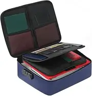 HHWRT Fireproof Document Box, Portable Waterproof Fire Safe Locking Filing Storage Box, Document Organizer, Large Capacity File Organizer, Portable Travel Safe Storage for Important Documents, Laptop