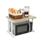 Wooden Microwave Oven Rack, 2-Tier Kitchen Counter Shelf, Kitchen Space Savin...