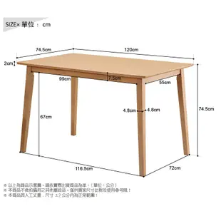 RICHOME DS073 領券現折 艾朵拉餐桌椅(實木)(一桌四椅) 餐桌 餐椅 實木 餐桌椅