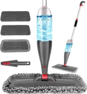 Spray Mop for Floor Cleaning with 3pcs Washable Pads - Wet Dry Microfiber Mop with 800 ml Refillable Bottle for Kitchen Wood Floor