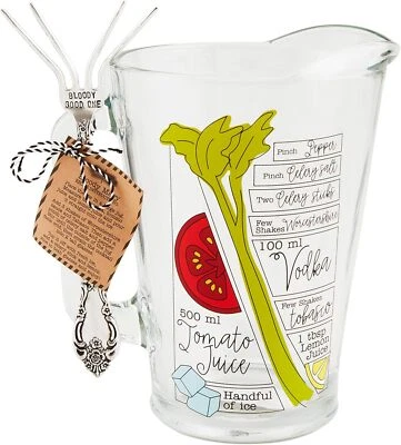 Mud Pie Glass Bloody Mary Pitchers, 70 oz, CLEAR,Jugs & Pitchers