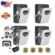 Secure Wall-Mounted Key Lock Box with 4-Digit Combination - Holds 5 Keys