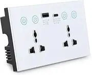 Fahgaer EU UK US Universal Plug Tuya WiFi White Smart Socket Switch with USB and Type-C Port Outlet Smart Life