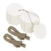 200Pcs White Price Tags with Twine String, 2.36 x 2.36 Inch Round Gift Tags