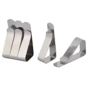 Home Adjustable Stainless Steel Table Cloth Holder Clip Clamp Silver Tone 5pcs