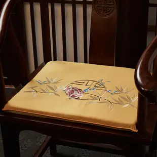 典雅新中式紅木實木餐椅墊圈椅坐墊窗花繡花坐墊 (6.9折)