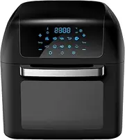 [Kitchen Couture] Air Fryer 13 Litre |10 Preset Modes |LCD Display | Multifunctional| Advanced Air Circulation | Temperature Control Up Top 200 Degrees Celsius | 3 Rack Levels| Black
