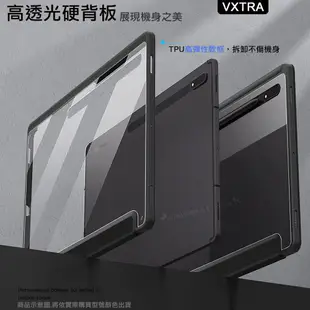 【1+1超值組】軍事全防護 三星 Tab S8+/S7 FE/S7+ 晶透背蓋 超纖皮紋皮套+玻璃貼 (6.6折)