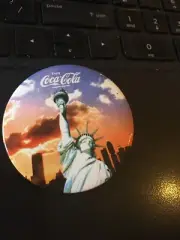 Vintage 2-1/8" Enjoy Coca- Cola Pin: Statue of Liberty