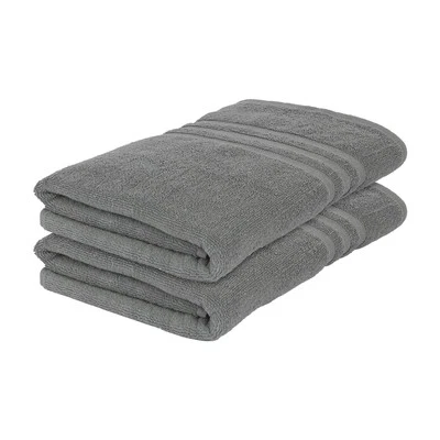2x Grey 135cm x 70cm Cotton Bath Towels Large Soft Luxury Bathroom Sheets