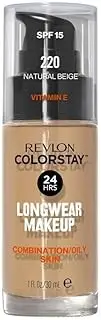 Revlon Colorstay Longwear SPF 15 Makeup Foundation for Combination and Oily Skin, Natural Beige