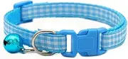 Newtensina Plaid Cat Collar with Bells for Cat - Blue