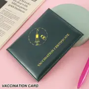 4 x 3 inch Vaccination Card Protector PU Leather Vaccine Card Holder for weZRU
