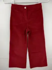 Jacadi Paris 6A 6 Girls Dark Red Flare Leg Ribbed Corduroy Pants NWT $59