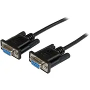 StarTech.com 1m Black DB9 RS232 Serial Null Modem Cable F/F - First End: 1 x 9-pin DB-9 RS-232 Serial - Female - Second End: 1 x