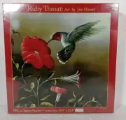 SunsOut Jigsaw Puzzle Ruby Throat Art by Jim Hansel 500 Piece Hummingbird Flower