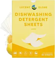 Lucent Globe Dishwasher Detergent Sheets - Powerful Clean for Dishes, Pots & Pans. (80 Sheets)