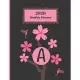 2020 Monthly Planner: Hummingbirds & Cherry Blossoms Personalized Monogram Initial A Letter A Appointment Calendar Organizer And Journal